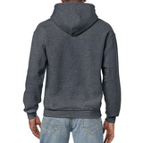 Coton Ouaté avec capuchon unisexe Gildan - Gris Foncé Dos